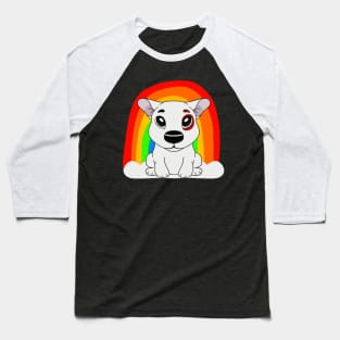 Rainbow Bullseye Team Member Dog Baseball T-Shirt